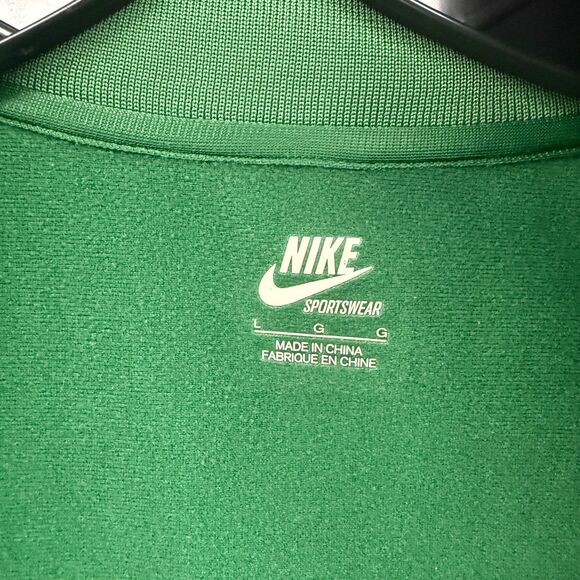 Nike Track Jacket Mens L Green Full Zip White Striped Athleisure 90s Retro Run - Picture 5 of 8